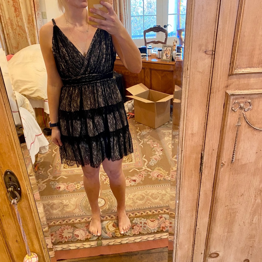 Lace V Neck Dress